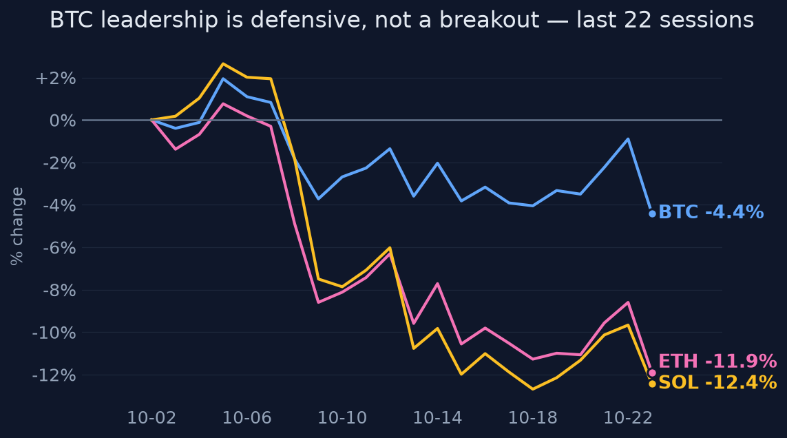 BTC leadership is defensive, not a breakout